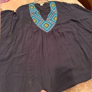 💐Poncho Style Blouse w/ Tasseled Aztec V-Neck Design